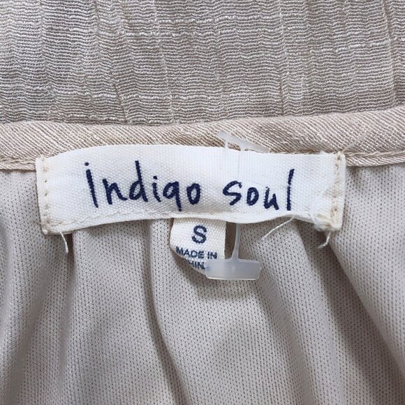 Y2K Indigo Soul Beige Flowy Boho Womens Small Dress Bohemian Fairycore Cottage - Picture 5 of 7